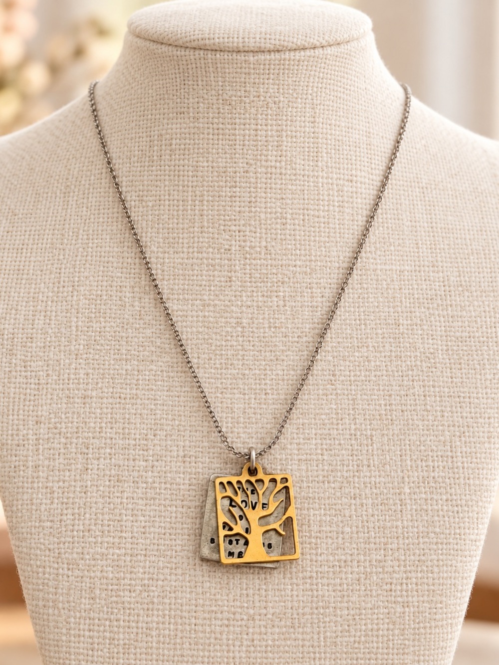 Kathy Bransfield .925 Sterling Silver Family Tree Pendant Necklace
